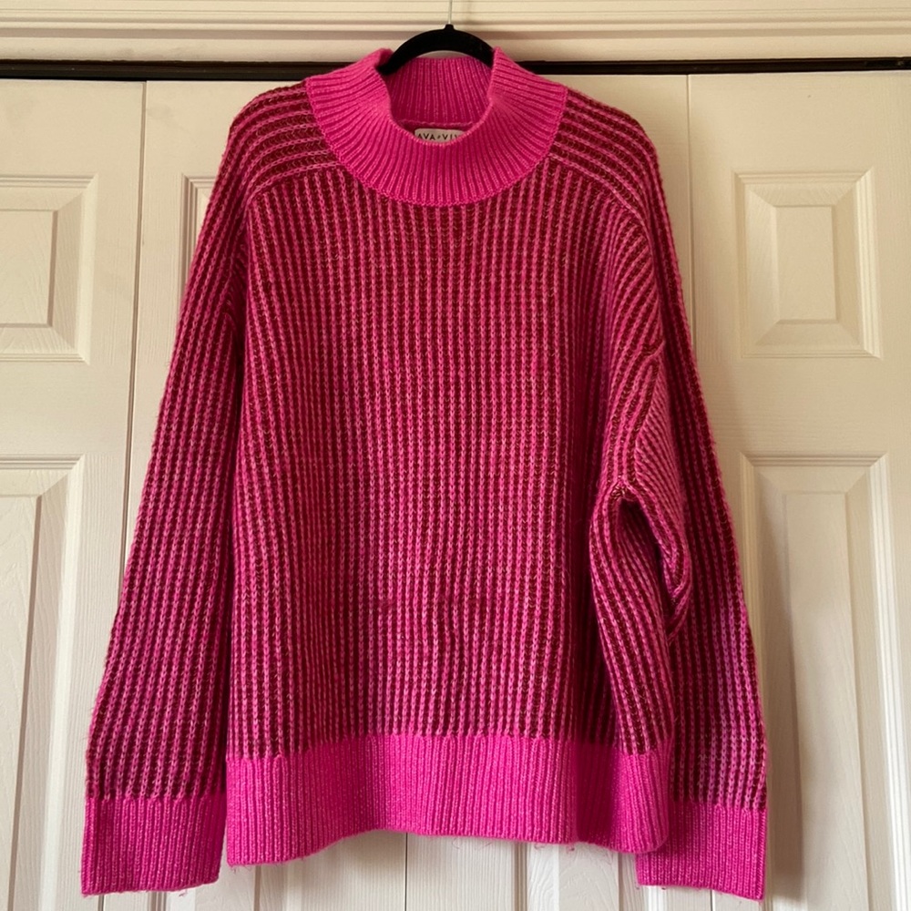 Ava & Viv Red & Pink Sweater